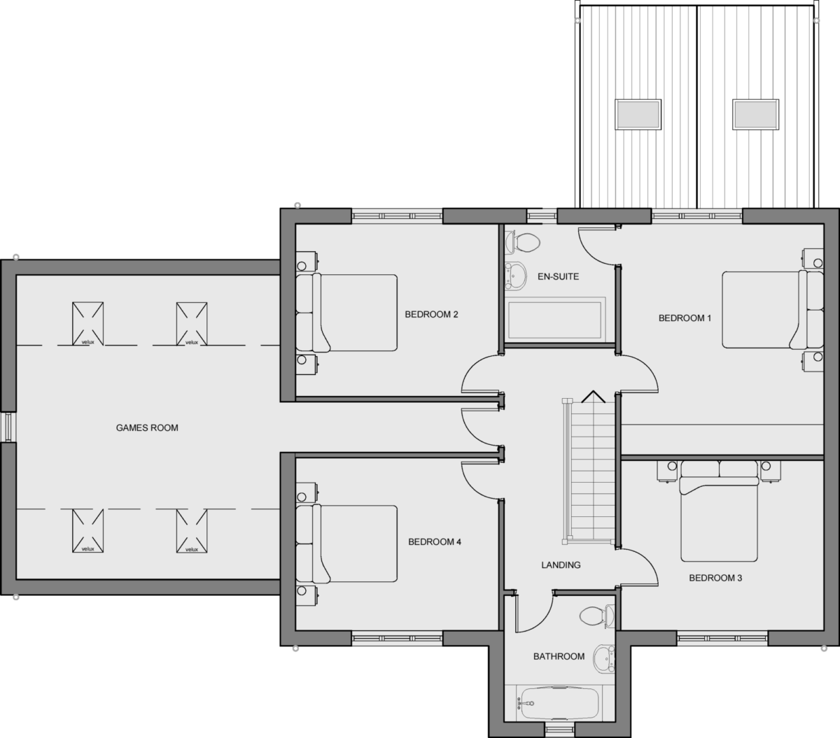 Loughber Croft Barnoldswick Type A house floorplan first floor