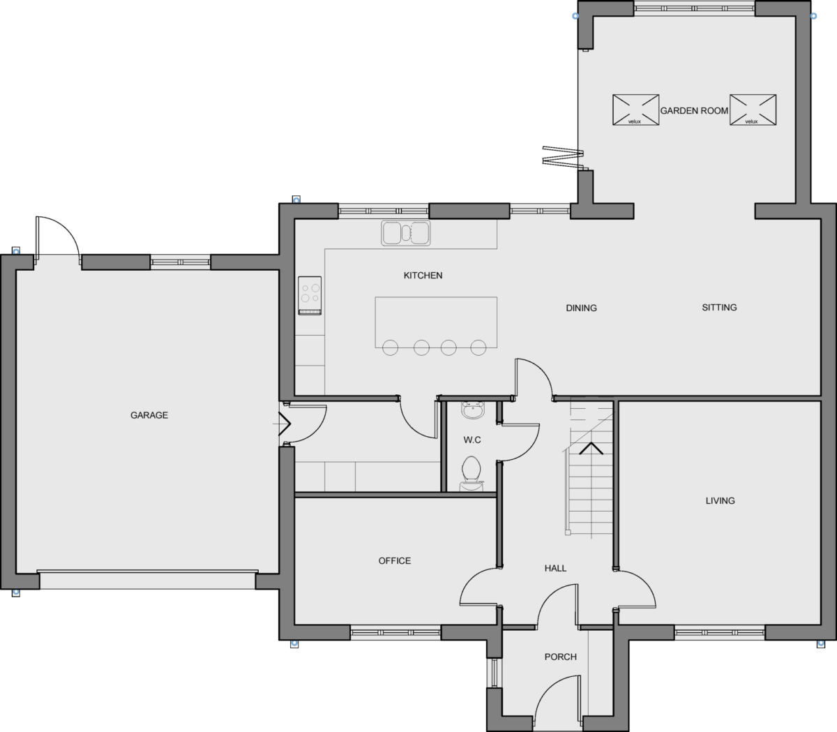 Loughber Croft Barnoldswick Type A house floorplan ground floor