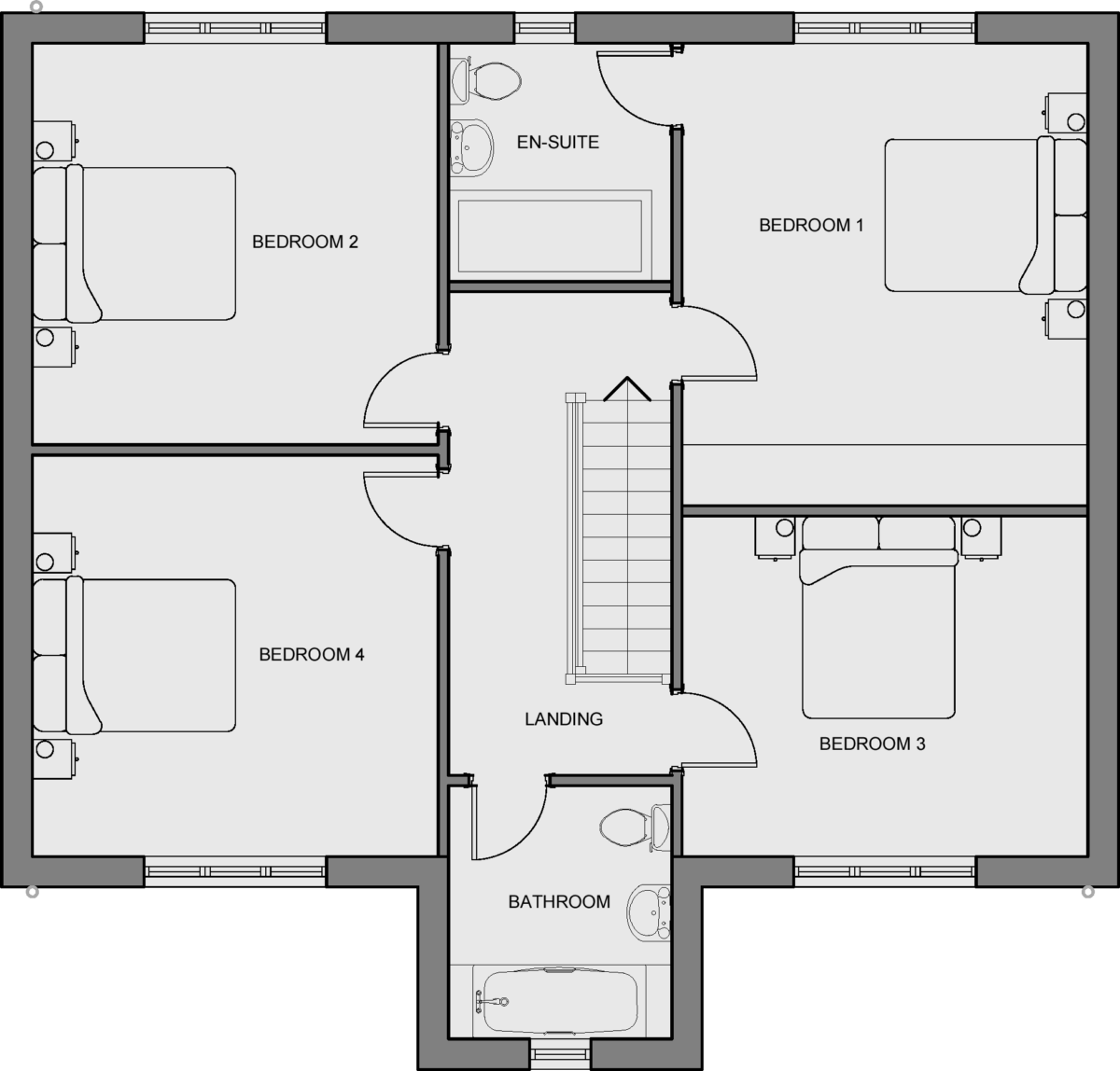 Loughber Croft Barnoldswick Type B house floorplan first floor