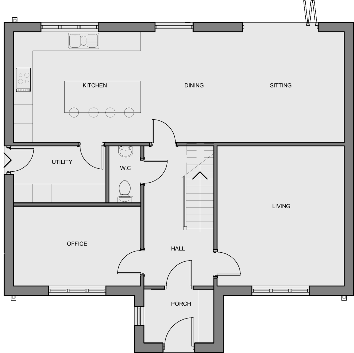 Sycamore Croft Barnoldswick Type B house floorplan ground floor