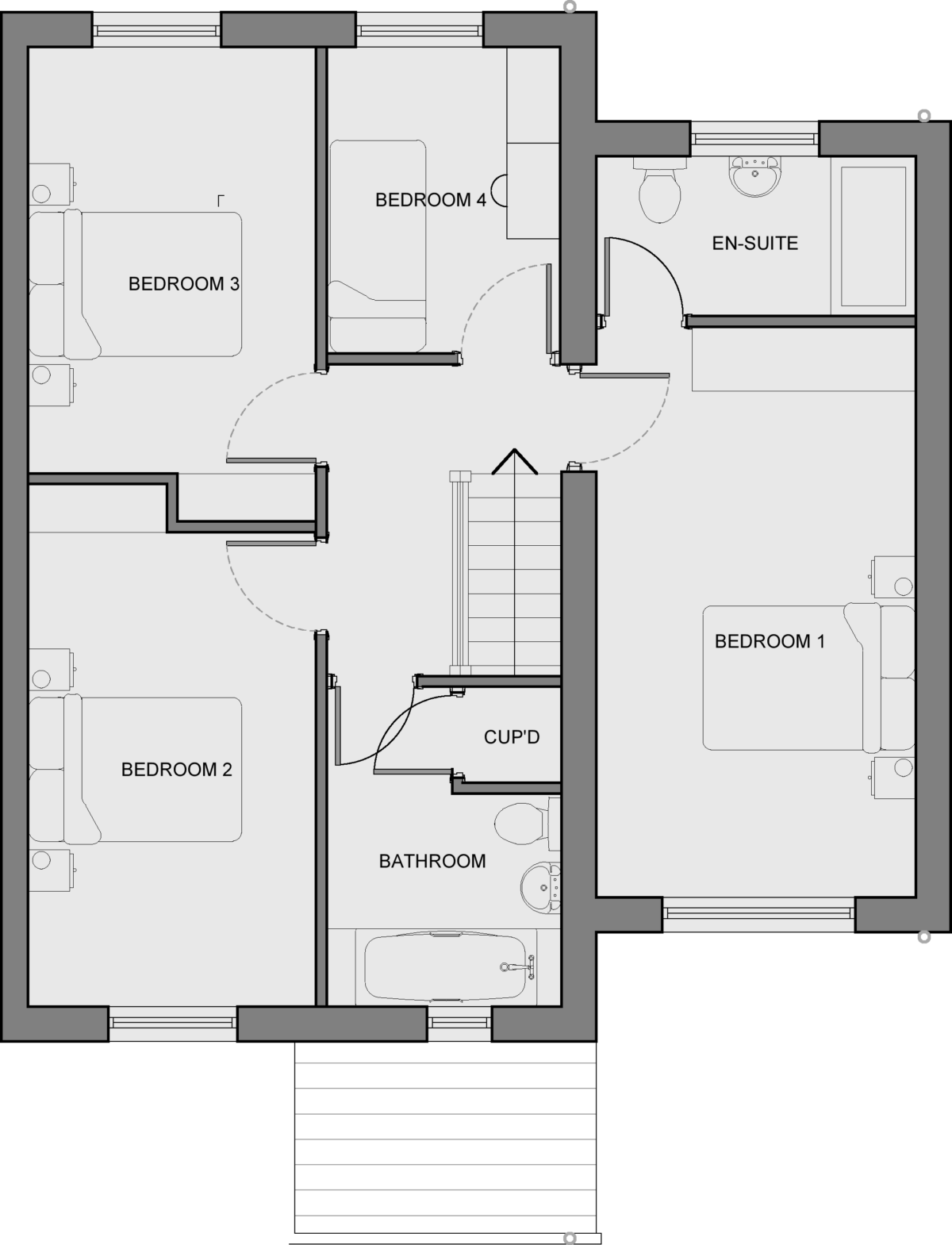 Loughber Croft Barnoldswick Type C house floorplan first floor
