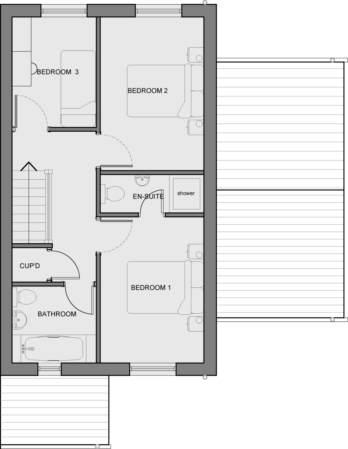 Loughber Croft Barnoldswick Type D house floorplan first floor